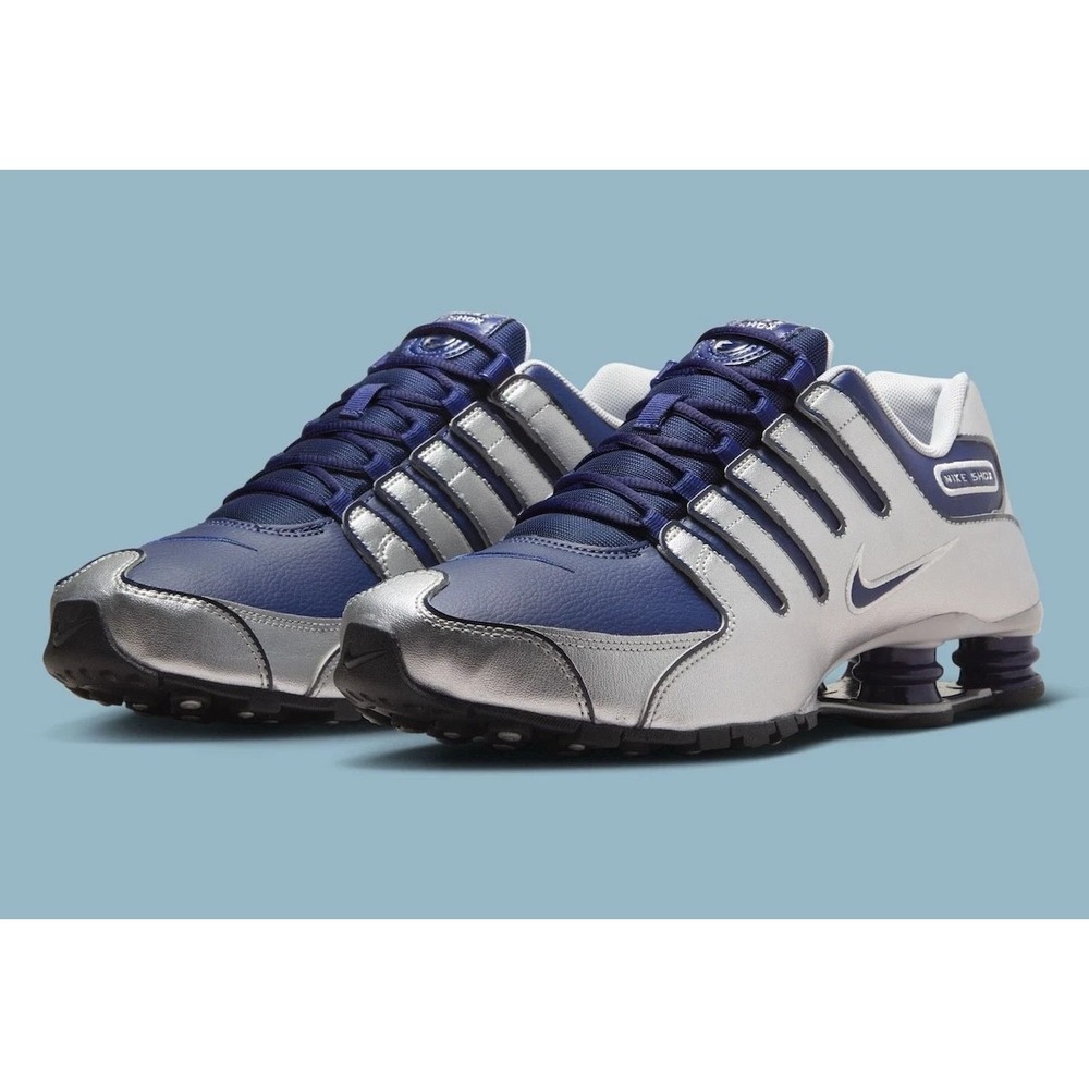 Nike Shox NZ Midnight Navy Metallic Silver Black Nby 378341-402 Size 9 Men's
